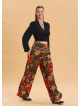 High Waist Loose Cut Black Palazzo Trousers 4538